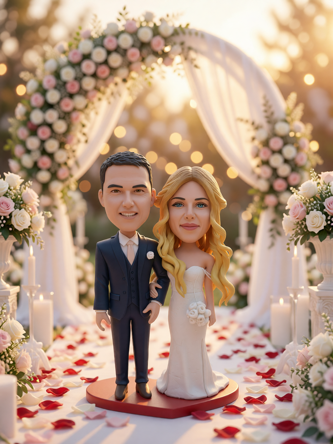 新婚夫婦搖頭公仔 | 訂製軟陶 | LustarStudio
