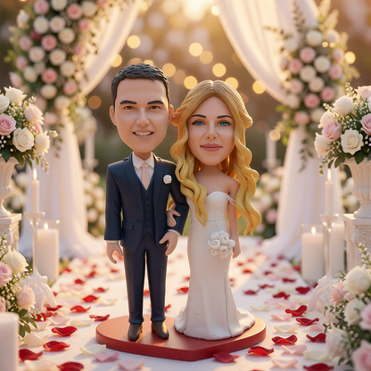 Custom handmade polymer clay wedding couple figurine by LustarStudio (1 of 2)