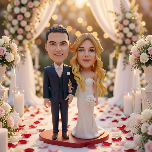 Custom handmade polymer clay wedding couple figurine by LustarStudio (1 of 2)