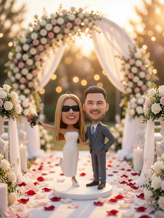 Custom handmade polymer clay wedding couple figurine by LustarStudio (2 of 2)