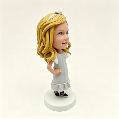Custom polymer clay figurine made by hand as a personalized keepsake sculpture by LustarStudio