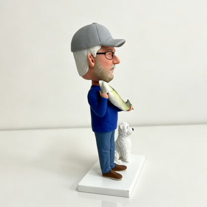 Custom handmade polymer clay pet and owner figurine by LustarStudio (3 of 4)