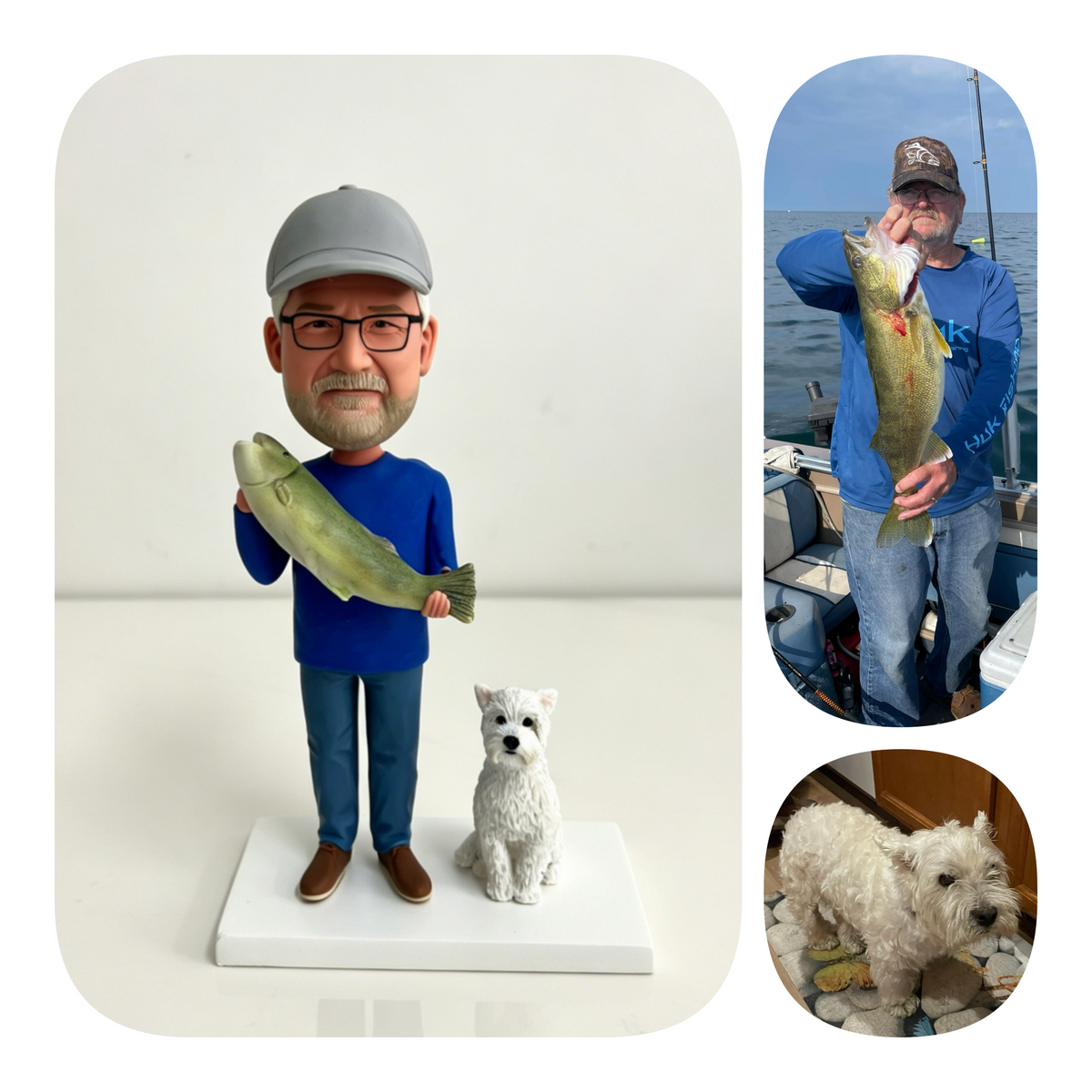 Custom handmade polymer clay pet and owner figurine by LustarStudio (1 of 4)