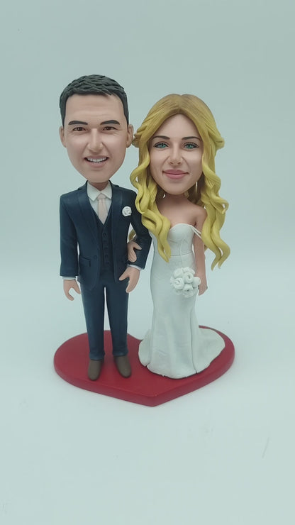 新婚夫婦搖頭公仔 | 訂製軟陶 | LustarStudio